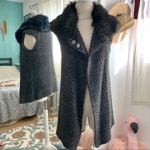 Armani Faux Fur sleeveless sweater